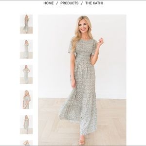 In Loom green floral tiered maxi dress